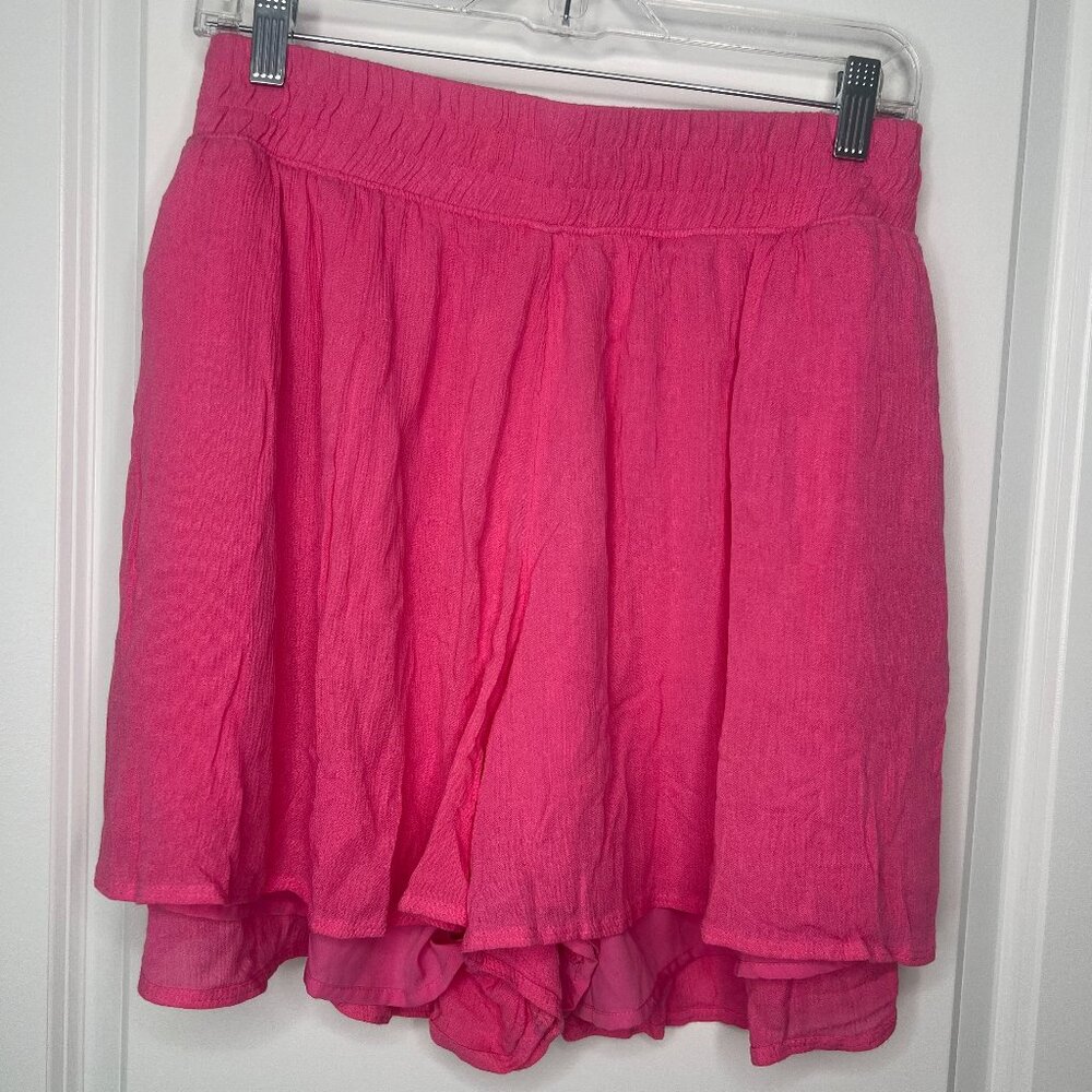 Hollister Pink Ultra High-Rise Shorts Women's Size XXL Pockets Flowy Lined